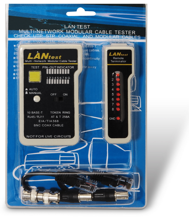 Aisens A142-0314 Comprobador de Cables RJ11/RJ12/RJ45, USB y Coaxial