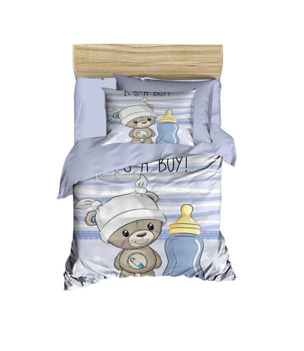 L'essentiel linge de maison PH137 Juego Funda Nórdica Bebé, Microsatina y Algodón, Lila Azul Blanco, 100x150 cm L'essentiel linge de maison PH137 Juego Funda Nórdica Bebé, Microsatina y Algodón, Lila Azul Blanco, 100x150 cm