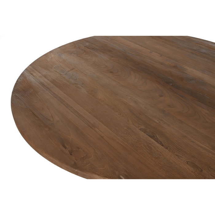 DKD Home Decor Mesa Redonda de Comedor en Teca Reciclada Natural