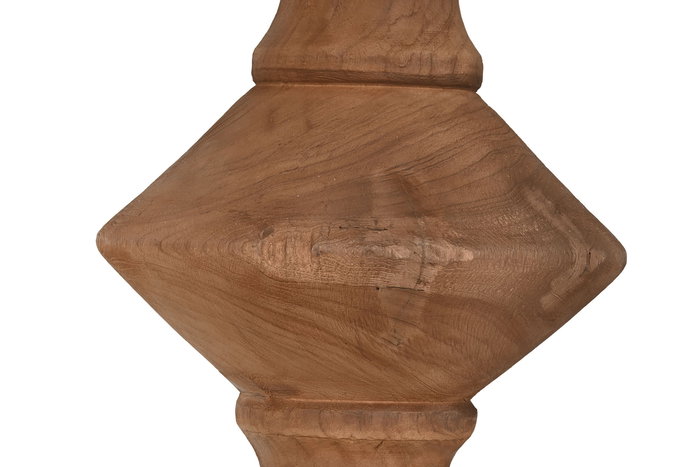 DKD Home Decor Mesa Redonda Comedor Natural Teca Reciclada 140x140x75 cm