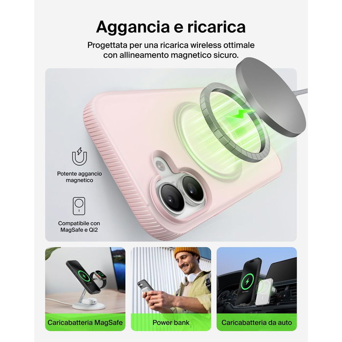 Belkin Grip Magn. Protective Case iPhone 17, Rosa