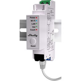 Shelly Pro EM 50A Relais WLAN LAN Stromzähler mit Messfunktion BT für DIN-Rail, 2x 50A Klemmen