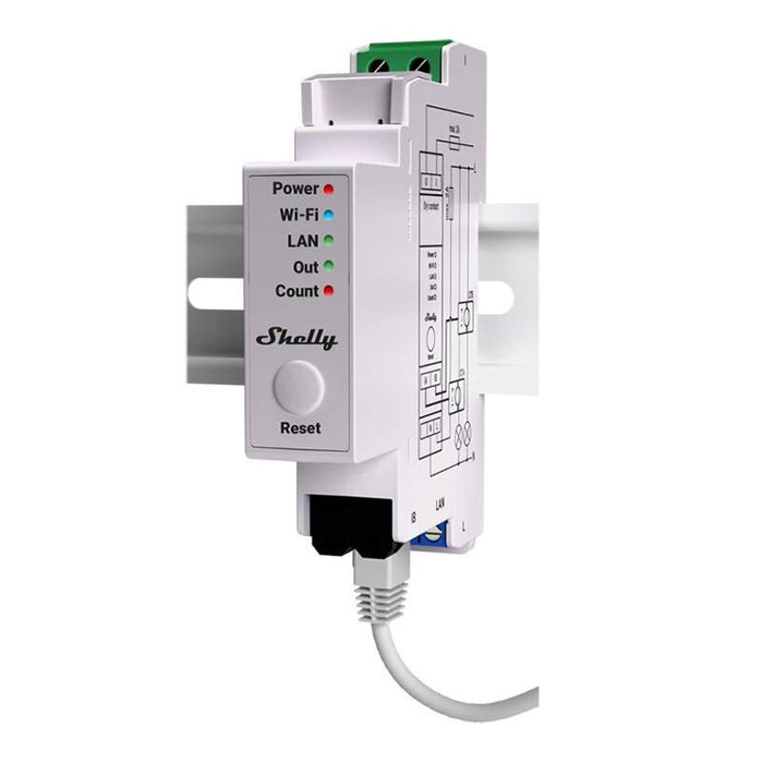 Shelly Pro EM 50A Relé WLAN/LAN con Medición de Energía