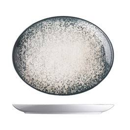 LANGENTHAL Fuente Oval Vintage para Vajilla de Porcelana Decorada, 28 cm (Set de 6)