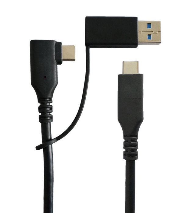 MicroConnect Adaptador USB 3.2 Gen 1, C macho en ángulo a C macho + A macho/C hembra, 1m, negro MicroConnect Adaptador USB 3.2 Gen 1, C macho en ángulo a C macho + A macho/C hembra, 1m, negro