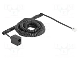 DeLOCK Cable telefónico en espiral RJ11 a RJ11 10 m negro
