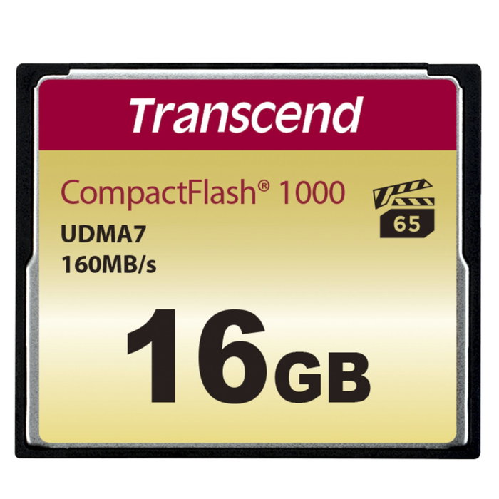 Transcend CompactFlash Card 1000x 16GB TS16G1000 MLC Transcend CompactFlash Card 1000x 16GB TS16G1000 MLC