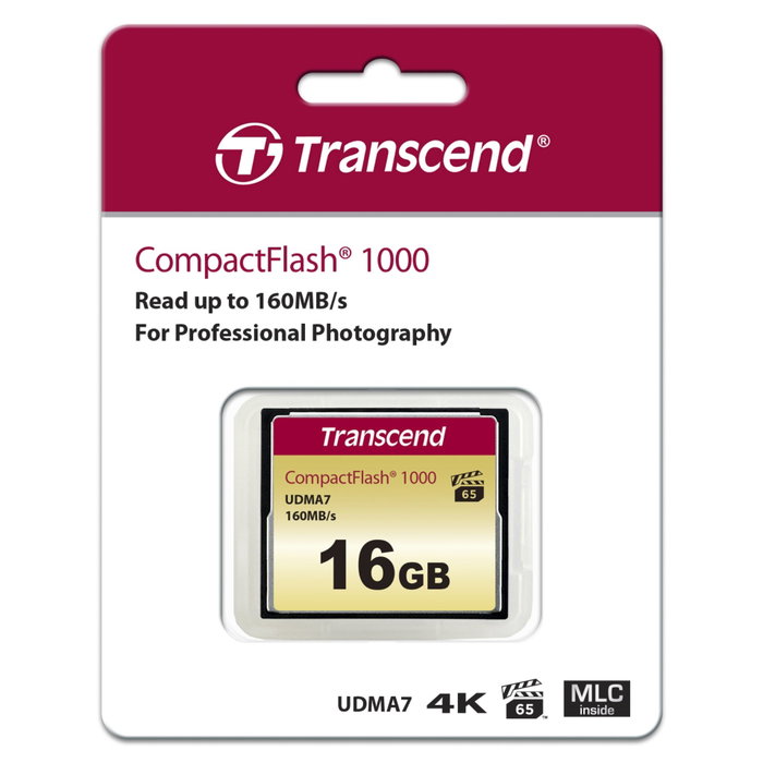 Transcend CompactFlash Card 1000x 16GB TS16G1000 MLC Transcend CompactFlash Card 1000x 16GB TS16G1000 MLC