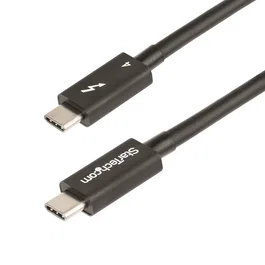 StarTech.com Cable Thunderbolt 4 TBLT4MM1M - 1m - Negro - 40Gbps - PD 100W - Vídeo 8K/4K - Certificado Intel - Compatible con USB4, Thunderbolt 3, DisplayPort 1.4a