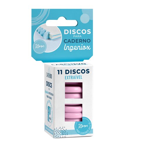 Carchivo Estuche de 11 Discos para Cuaderno Ingeniox 30mm Rosa