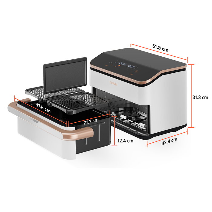 Cosori Dual Blaze Twinfry CAF-TF101S-WEUR, 10L (2x 5L), 2.800W, blanco Cosori Dual Blaze Twinfry CAF-TF101S-WEUR, 10L (2x 5L), 2.800W, blanco