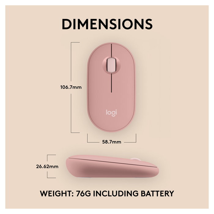 Logitech Pebble Mouse 2 M350s Rosa