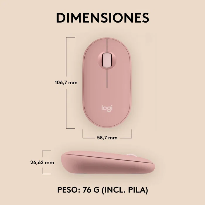 Logitech Pebble Mouse 2 M350s Rosa