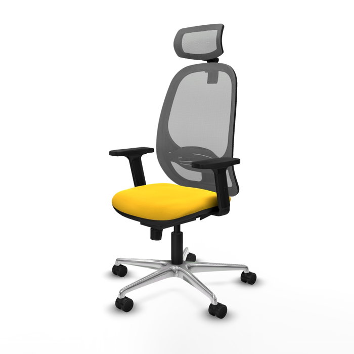 PIQUERAS Y CRESPO Silla de oficina Cilanco con mecanismo Sincro, Amarillo y Gris