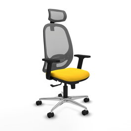 PIQUERAS Y CRESPO Silla de oficina Cilanco con mecanismo Sincro, Amarillo y Gris