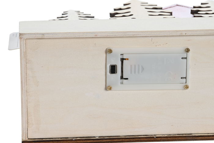 DKD Home Decor Casa Navidad Fantasia Rosa Rojo 9.5 x 19 x 21 cm (2 Unidades) Madera LED