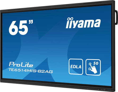 Iiyama TE6514MIS-B2AG Pantalla Táctil de Señalización Digital 65" 4K UHD, Android 13, PureTouch-IR, 40/50 Puntos Táctiles, HDMI, USB-C 100W, 435 cd/m², 24/7, VESA 600x400