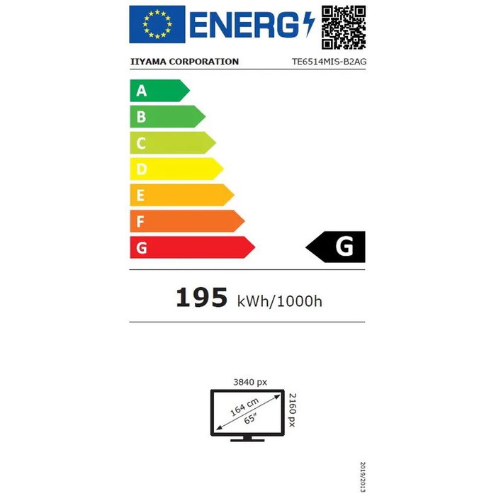 Iiyama PROLITE TE6514MIS-B2AG Monitor de Señalización Digital 65 pulgadas 4K UHD Android 13