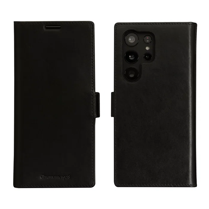 Dbramante1928 Funda Lynge para Samsung Galaxy S23 Ultra 17.3 cm (6.8") - Folio Negro Cuero con Protección RFID, Carga Inalámbrica y 3 Bolsillos