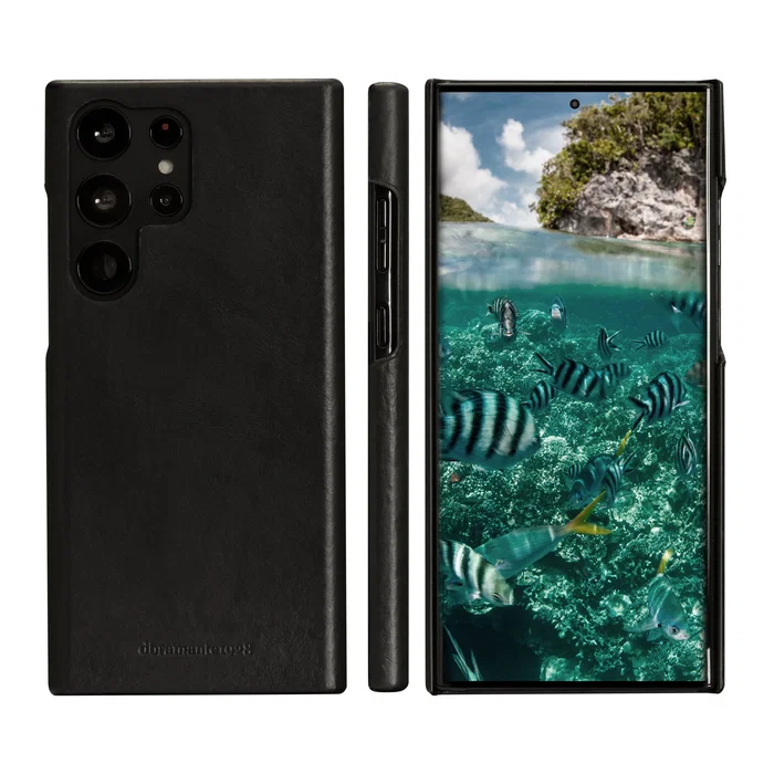 Dbramante1928 Funda Lynge para Samsung Galaxy S23 Ultra 17.3 cm (6.8") - Folio Negro Cuero con Protección RFID, Carga Inalámbrica y 3 Bolsillos