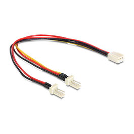 DeLOCK Adaptador de Ventilador 89343, Cable 22 cm, Conector Molex 3 Pin Macho a 2 x 3 Pin Hembra, Multicolor