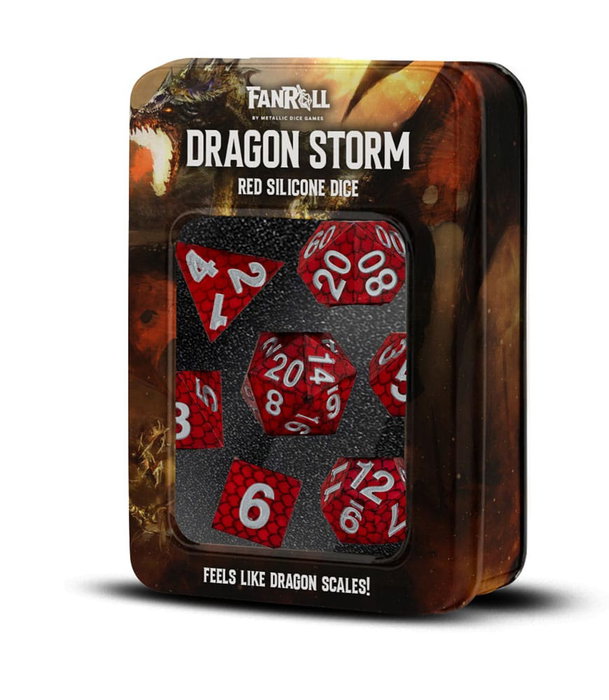 Dragon Storm Sharp Edge Silicone Pack de Dados Red Dragon Scales (7) Dragon Storm Sharp Edge Silicone Pack de Dados Red Dragon Scales (7)