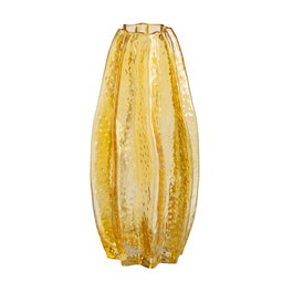 Jarrón Amarillo Cristal Decoración 16 X 16 X 35 cm