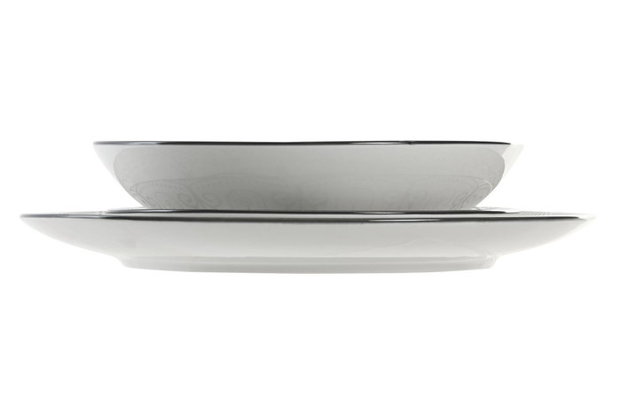 DKD Home Decor Juego de Vajilla de 18 Piezas en Porcelana Gris Claro DKD Home Decor Juego de Vajilla de 18 Piezas en Porcelana Gris Claro