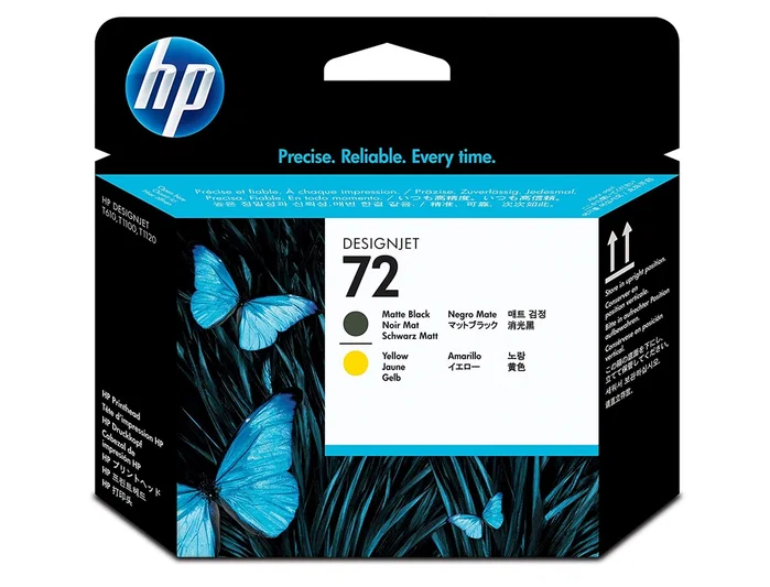 HP Cabezal de impresión 72 C9384A Negro mate y Amarillo