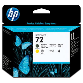 HP Cabezal de impresión 72 C9384A Negro mate y Amarillo