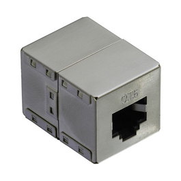 VALUE RJ-45 Kupplung geschirmt Cat.6 (Class E) - Conector RJ-45 Coupler Acoplador Passthrough Apantallado Blindado - Plata, 1 Puerto