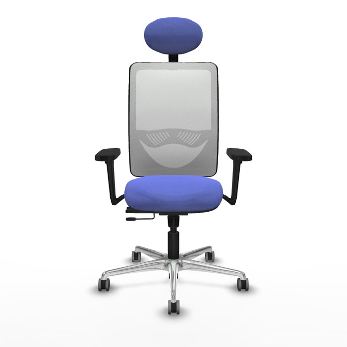 PIQUERAS Y CRESPO Silla de oficina Zulema con Mecanismo Sincro/Traslack, Azul claro y Blanco