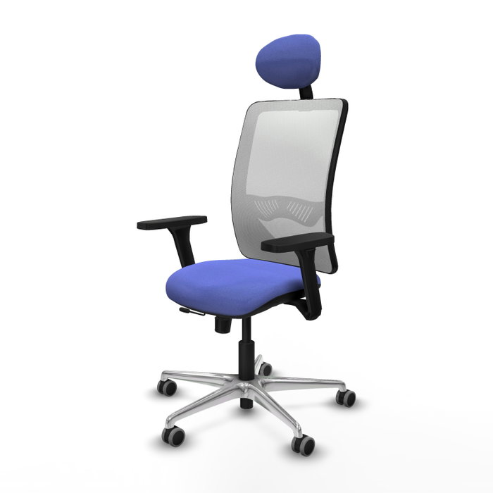 PIQUERAS Y CRESPO Silla de oficina Zulema con Mecanismo Sincro/Traslack, Azul claro y Blanco