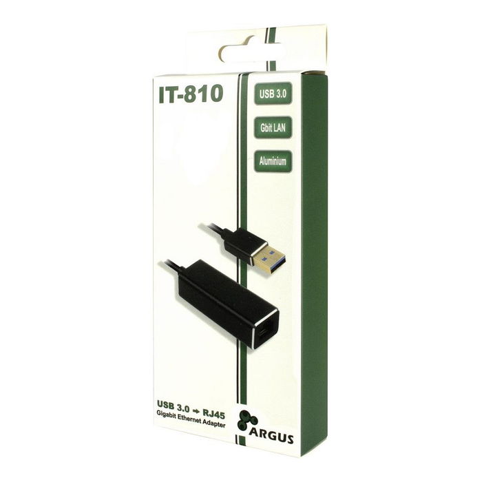 Inter-Tech ARGUS IT-810 Adaptador USB3.0 a RJ45 Gigabit Lan 1000 MBit/s Negro