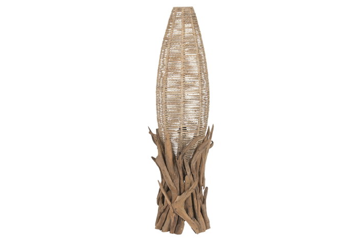 DKD Home Decor Lámpara de Pie de Teca Natural Hecha a Mano DKD Home Decor Lámpara de Pie de Teca Natural Hecha a Mano