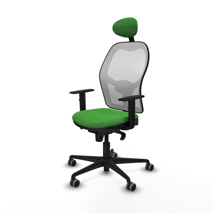 PIQUERAS Y CRESPO Silla de oficina Jorquera con mecanismo Sincro, Verde y Blanco