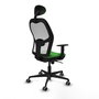 PIQUERAS Y CRESPO Silla de oficina Jorquera con mecanismo Sincro, Verde y Blanco
