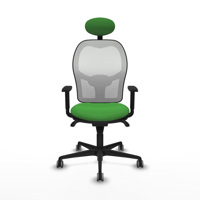 PIQUERAS Y CRESPO Silla de oficina Jorquera con mecanismo Sincro, Verde y Blanco