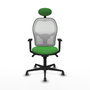 PIQUERAS Y CRESPO Silla de oficina Jorquera con mecanismo Sincro, Verde y Blanco