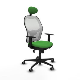 PIQUERAS Y CRESPO Silla de oficina Jorquera con mecanismo Sincro, Verde y Blanco
