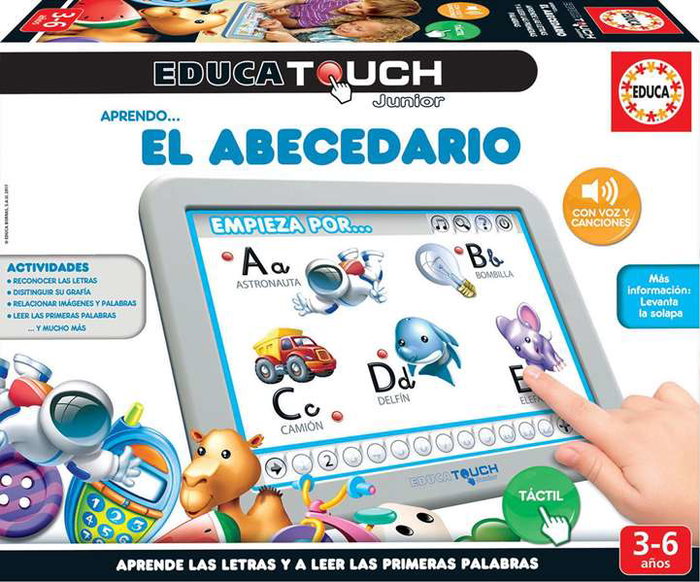 Educa Touch Junior - Juego Educativo Aprendo El Abecedario, Interactivo con Pantalla Táctil, Para Niños de 3 a 6 Años (Español e Inglés)