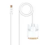 Nanocable 10.15.4202 Cable Adaptador Mini DisplayPort a DVI Macho 2m Blanco - 1080p @ 60Hz, Full HD, Contactos Bañados en Oro
