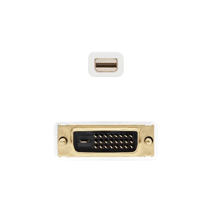 Nanocable 10.15.4202 Cable Adaptador Mini DisplayPort a DVI Macho 2m Blanco - 1080p @ 60Hz, Full HD, Contactos Bañados en Oro