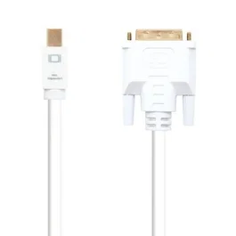 Nanocable Cable Adaptador o Conversor Mini DisplayPort Macho a DVI Macho de 2 Metros para Conectar Pantalla o Monitor, Color Blanco