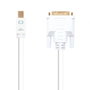 Nanocable Cable Adaptador o Conversor Mini DisplayPort Macho a DVI Macho de 2 Metros para Conectar Pantalla o Monitor, Color Blanco