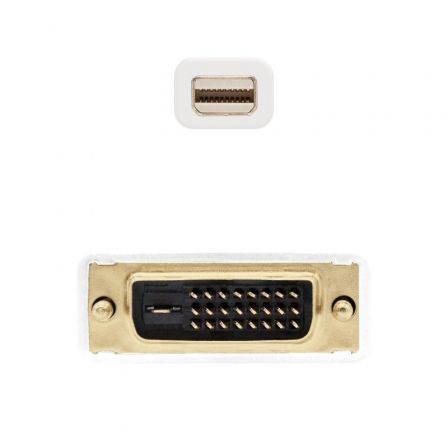 Nanocable Cable Adaptador o Conversor Mini DisplayPort Macho a DVI Macho de 2 Metros para Conectar Pantalla o Monitor, Color Blanco