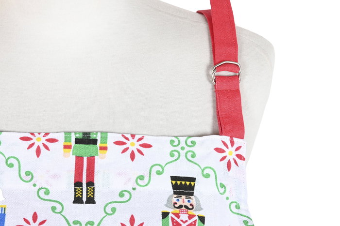 DKD Home Decor Delantal Navidad Moderna Rojo Verde Beige Blanco Algodon Polyester Set 2 Piezas 0.2 x 80 x 60 cm