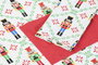 DKD Home Decor Delantal Navidad Moderna Rojo Verde Beige Blanco Algodon Polyester Set 2 Piezas 0.2 x 80 x 60 cm