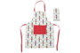 DKD Home Decor Delantal Navidad Moderna Rojo Verde Beige Blanco Algodon Polyester Set 2 Piezas 0.2 x 80 x 60 cm