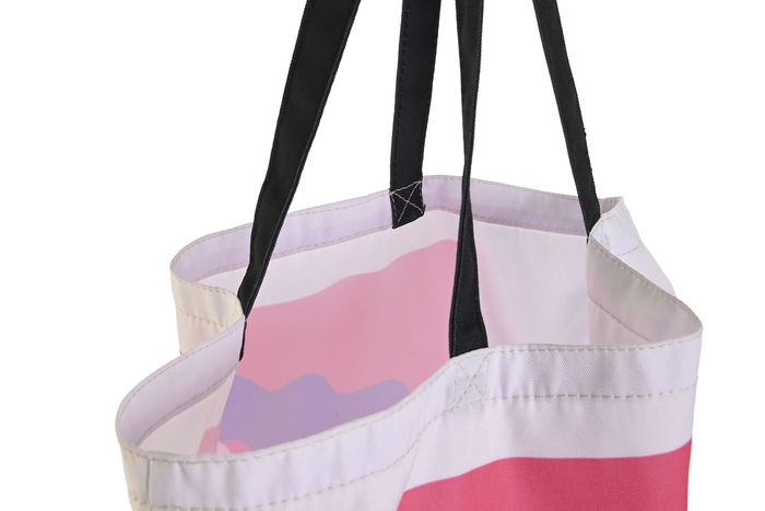 DKD Home Decor Bolsa Love is in the Air 23 Urban Multicolor Blanco Canvas Poliester 43 x 15 x 40 cm (4 Unidades)
